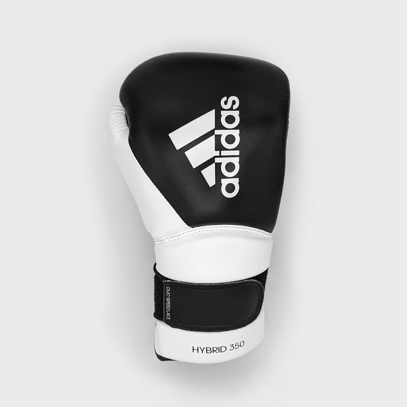 adidas fight gear adidas Hybrid 350 Elite Boxing Training Gloves White/Black / 16 oz